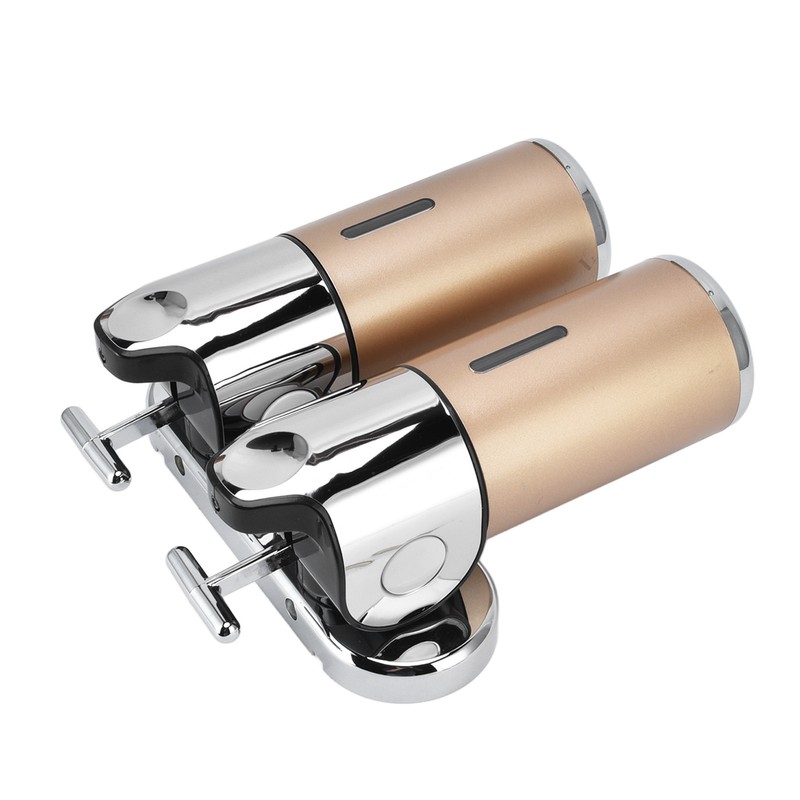 Wall Mount Soap Shower Dispenser Dual Pump 2 Separate Compartments