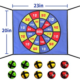 Trampoline Throwing Game,Trampoline Party Game,Dart Board Throwing,with 10 Throwing Balls