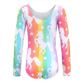 MISCO Gymnastics Leotards for Girls, Dancing Athletic Leotards for 2-13 Years, 11-12Y(160CM), Pony Color, 9-10Y(150CM)