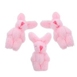VICASKY 3pcs Dollhouse Rabbit Plushies Bunny Figurines Rabbit Figurine Micro Landscape Bunny Doll Food Dolls Car Rabbit Statues Doll House Kits Doll Accessories Girl Pink