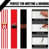FYSUIMU 36Pcs Movie Night Pencil with Eraser Red Black Short