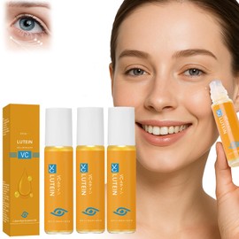 VC Anti-Wrinkle Eye Serum Oil, 3 PCS Anti-Wrinkle Eye Essence Oil, Smooths Fine Lines, Deeply Moisturizes, Roller Ball Lutein Eyes Essence Serum, Improve Eyes Bags Dark Circles