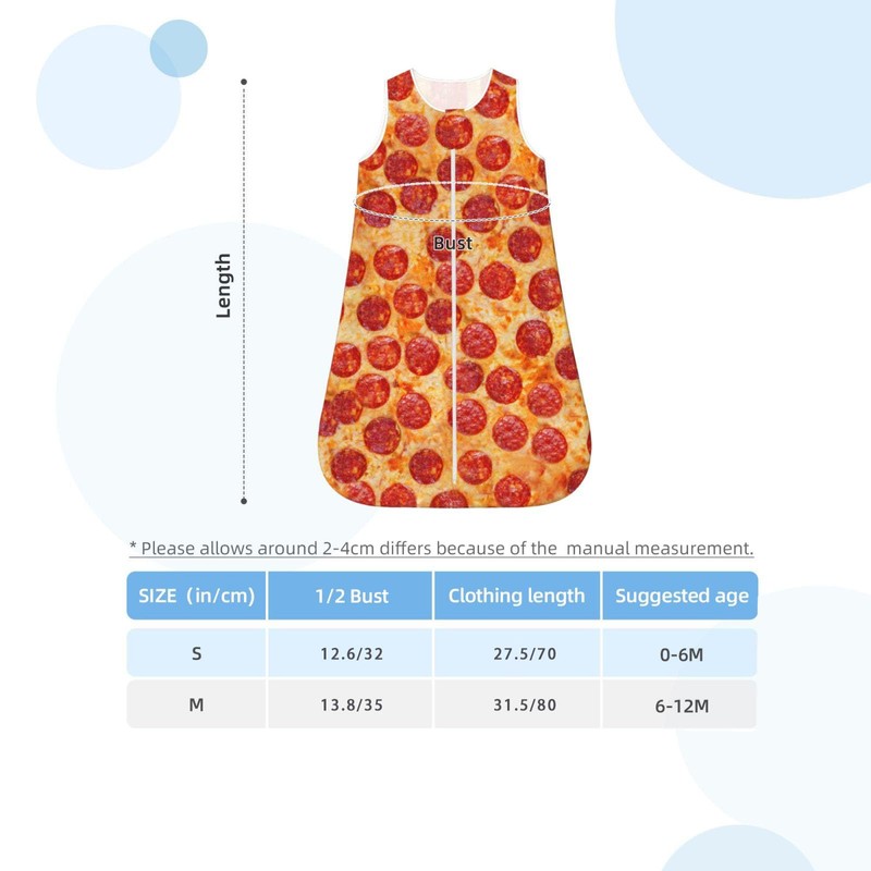 Figtihw Pizza Baby Sleep Sack Toddler Wear Blanket Soft Sleeping