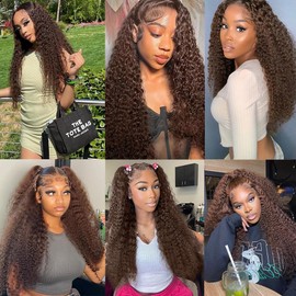 14WS #4 Kinky Curly Hair Extensions 16 18 20 Inch