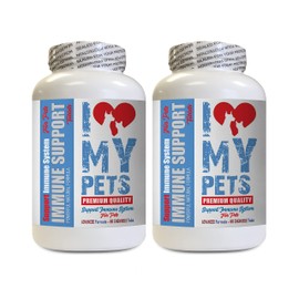 I LOVE MY PETS LLC I LOVE MY PETS LLC Dog Immunity Supplements - PET Immune Support - Dogs and Cats - Booster - Healthy - red Clover Dogs - 120 Treats (2 Bottles)
