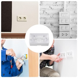 Uonlytech 5Pcs Plastic Outlet Box Wall Socket Plate Wall Mounted Electric Junction Box Surface Mount