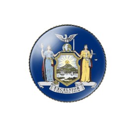 vmcoatdu Round 1 Inch New York Pin Brooch Metal and Inlay Glass Revivalism Style Souvenir Badge Brooch for Hat Clothes Backpack (New York)