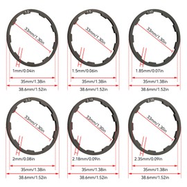 6Pcs Bicycle Flywheel Hub Washer Spacer Cassette Gasket, Aluminum Alloy Headset Gasket Hub Bottom Bracket Bike Cycling Flywheel Axle for MTB Road Bike 1mm 1.5mm 1.85mm 2mm 2.18mm 2.35mm