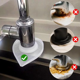Silicone Faucet Mat Kitchen Tap Sink Countertop Protector Clear Compact Splash Guard Water Behind Draining(Clear,2PCS)