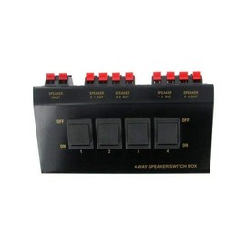 4-Way Speaker Switch Room Zone Stereo Selector Box 100W Channels
