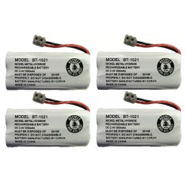 Uniden Battery BT-1021 BT1021 BT-1025 BT1025 BT-1008 BT1008 BT-1016 BT1016 - 4-Pack