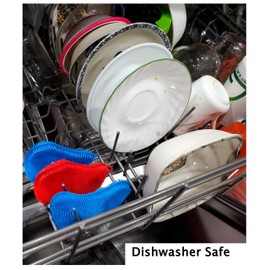 Double Sided Silicone Sponge Scrubber | Kitchen Sponge | Silicone Dish Sponge | Cleans Pans Pots Dishes Fruits Vegetables