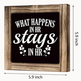 What Happens in HR Stays in HR Sign, Office Decor, Rustic Wooden Tabletop Decor Sign, Funny Office Wood Sign, Office Decor Art, Secret Decor for Office, Human Resource Department Décor, HR Gift