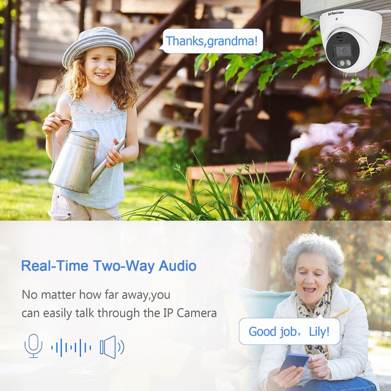 Evtevision 5MP PoE IP Camera Outdoor with Person Detection, Outdoor