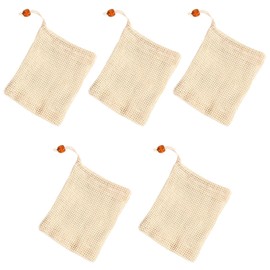 5 STK Seifensäckchen, Seifensäckchen für Feste Seife aus Baumwolle und Leinen, Seifenbeutel, Seifenbeutel für Feste Seife, Seifentasche, Seifensack zum Duschen, Seifennetz für Feste Seife