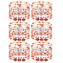 Taouzi Christmas Friendship Bracelets 5, Christmas 24Pcs 5, Clay, created alexandrite