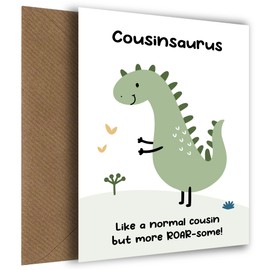 Dinosaur Birthday Card for Cousin - Cousinsaurus Card - Bday Card for your Favourite Cousin on their birthday