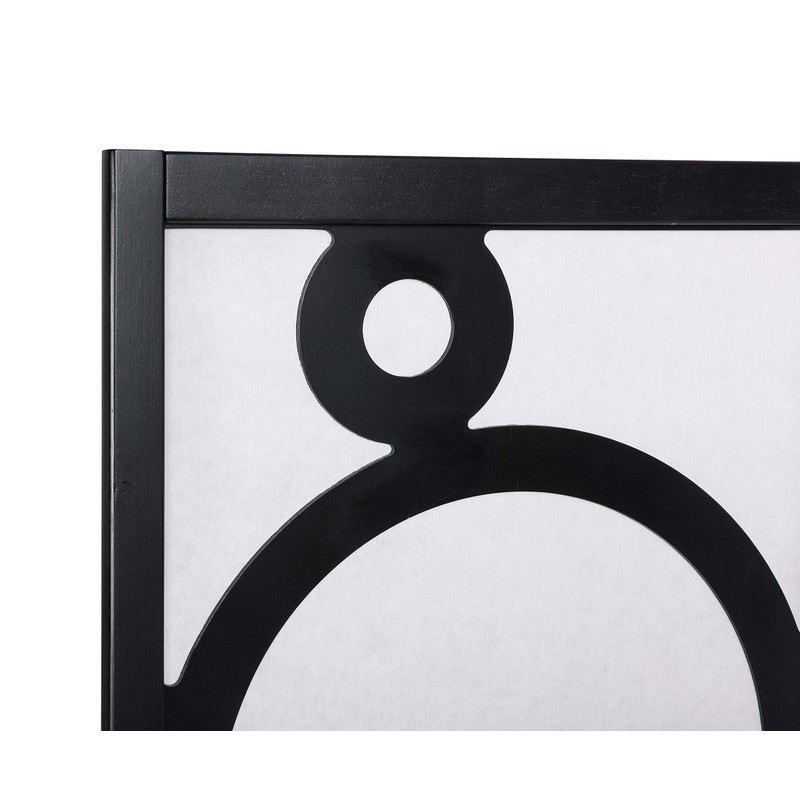 Roundhill Furniture Arvada 4-Panel Wood Room Divider with Circle Pattern,