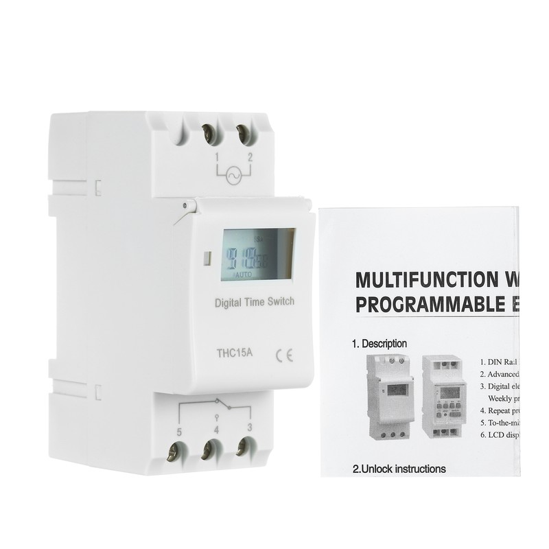 THC15A Digital LCD Power Programmable Timer Switch Relay 16A Amp