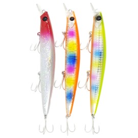 TSURINOYA 135S 26g Magnetic Center of Gravity Unit Moving System High Peel Sinking Minnow Sea Bass Flounder Flounder Flatfish DW109 (3 Color Set-ABG)