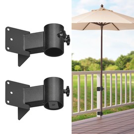 Deck Umbrella Mount,Umbrella Holder for Deck Railing,Patio Deck Mount Umbrella Holder Heavy Duty Adjustable Metal Umbrella Stand Outdoor Base Attaches to Railing, Outdoor Courtyard, Balcony, Boats