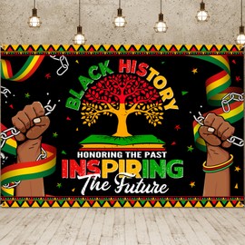Black History Month Decorations,Black History Month Banner Black History Backdrop for Wall Classroom Bulletin Board,5 * 3ft African American Month Celebration Decorations Banner