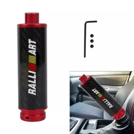 Unbranded 1Pcs RALLIART Red Carbon Fiber Car Handle Hand Brake Sleeve Universal Fitment