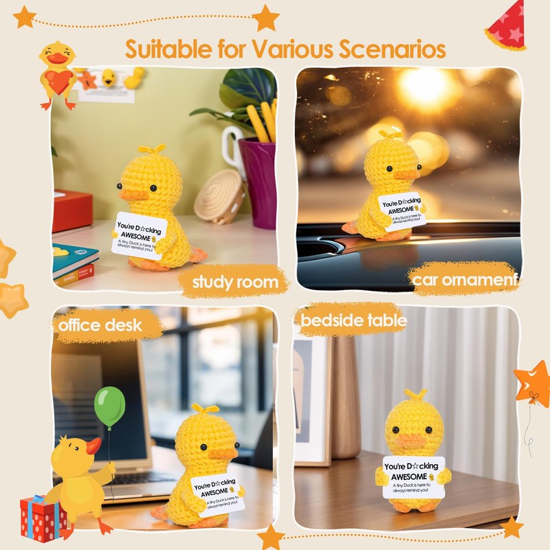 Vatogon Mini Positive Crochet Duck Gifts for Back to School
