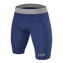 TCA Men's Pro Performance Compression Base Layer Thermal Under Shorts - Blueprint, XXL Men