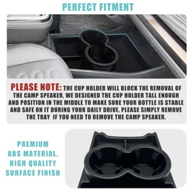 BestEvMod for Rivian R1T R1S Lower Center Console Organizer Tray Compatible with Rivian R1T R1S 2022 2023 2024 Fit 32oz Bottle Accessories(Black)