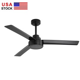 USA  52 Inch Black Ceiling Fan Modern Designer Ceiling Fan Without Light and Remote Controlcolor: Black, plug type: US, voltage (v): 110-220V