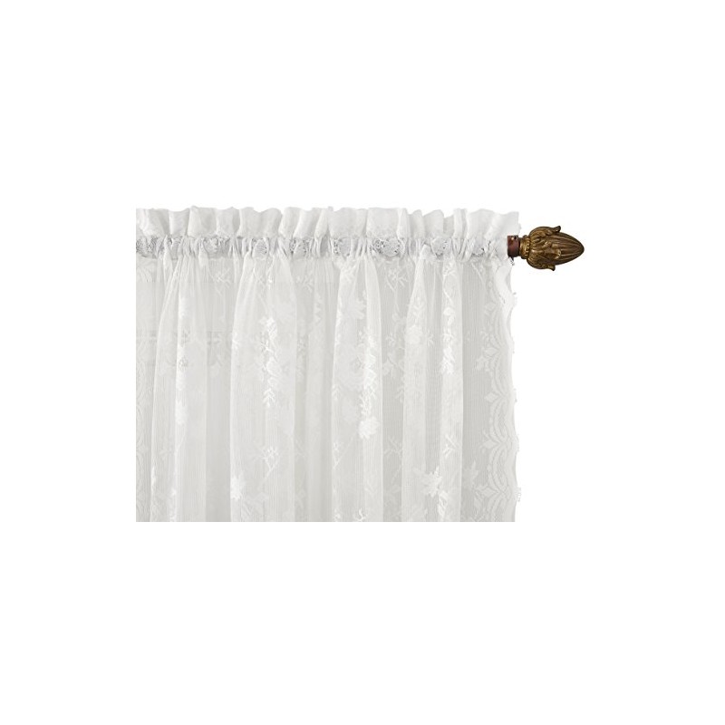 No. 918 Alison Floral Lace Sheer Rod Pocket Curtain Panel,