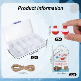73pcs Fishing Party Favors Set, Candy Little Tackle Boxes with Floaters & Cards Fishing Birthday Party Favors for Kids