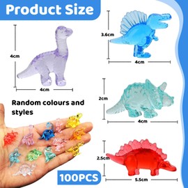 LunarCharm 100 Pieces Miniature Dinosaur Figures Mini Animal Figures for Hide and Seek Treasure Chest Toys for Children Mini Resin Dinosaurs Party Gifts Vase Fillers