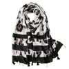 WHITE FANG MA039 Women's Stole Scarf, Cotton, Linen, Leopard Pattern,