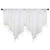 apott Beaded Window Valance White Sheer Voile Swag Rod Pocket