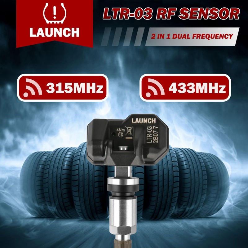 LAUNCH LTR-03 TPMS Sensor 315MHz/433MHz Dual Frequency Screw-in Metal Tire