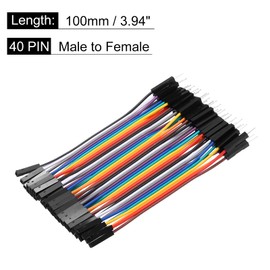 MECCANIXITY Male to Female 40Pin Breadboard Jumper Wire 2.54mm Pitch Ribbon Cable 10cm Long Electronics Breadboard Ribbon Cables for Breadboard Electronic Projects Pack of 1