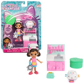 Gabby's Dollhouse Cat-tivity Lunch and Munch Kitchen Set with Gabby and Kuchi, Accessories, Surprise Box and Furniture, Suitable for Children from 3 Years