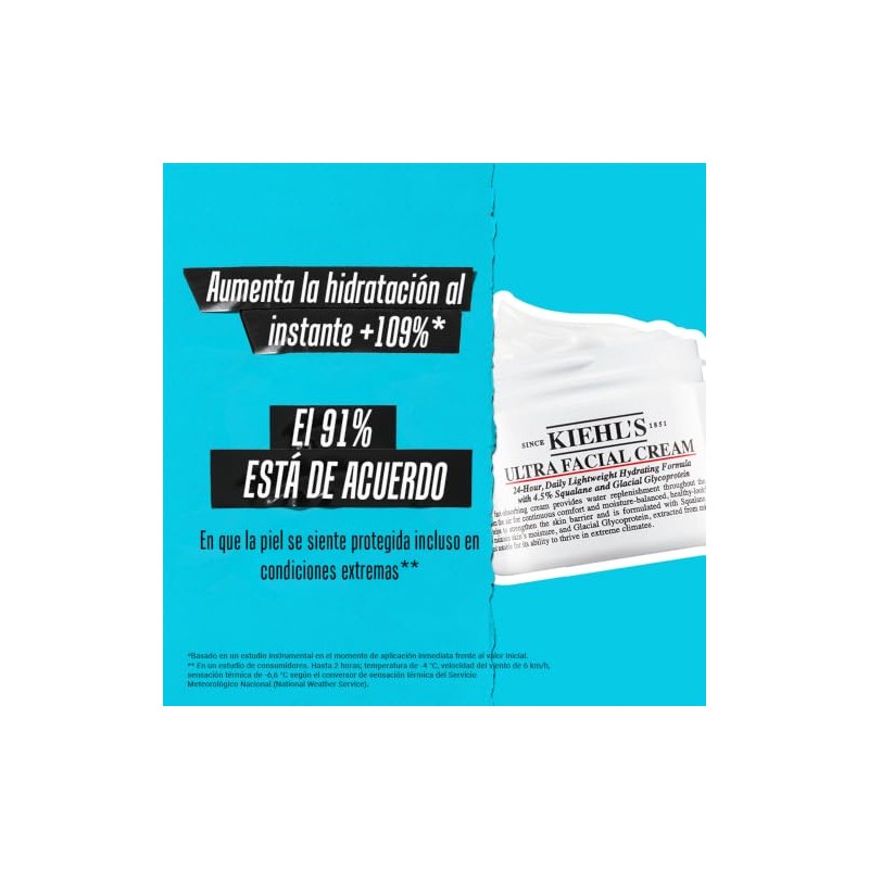 Kiehl Ultra Facial Cream Crema Hidratante Textura Ligera Absorción Rápida