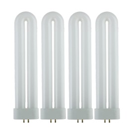 Diodesy- Pack of 4 FUL15T6 Replacement Black Light Bulb, T6 Fluorescent U-Shaped Bulb, 7.86 Inch Twin Tube UV Lamp for Bars/Night Club, 15 Watts, 120 Volts, 4-Pin GX10q Base, 368 Nanometer