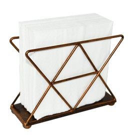 OwlGift Copper Modern Geometric Triangle Metal Wire Upright Napkin Holder