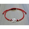 Om Bracelet Bangle Sterling Silver 925 Ohm On Yoga Red