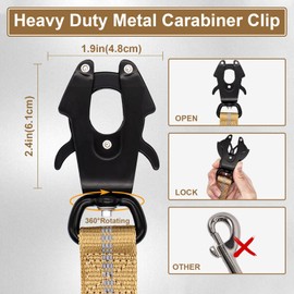 Heavy Duty Dog Lead with Padded Handles, Dog Leads for Large Dogs 1.2-1.8m Reflective Strong Dog Lead No-Pull Design Metal Carabiner Clip Car Seat Belt for Medium Large Dogs