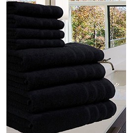 Casabella 100% Egyptian Cotton Towel Bale - 8 Pieces - 550 Gsm Xlarge Sizes_Black_4 Pieces Set