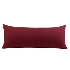 PiccoCasa 1800 Series 1800 Long Pillow Case with Zip Microfibre for Body Pillow Sleeping Pillow Burgundy Red 50 x 120 cm