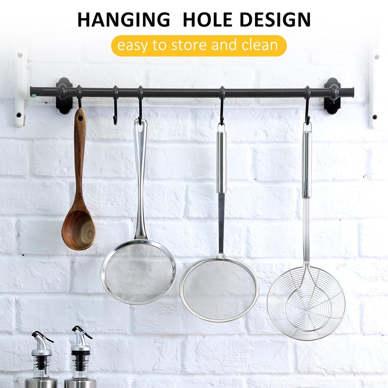 Shappy 3 Pieces Spider Strainer Skimmer Spoon Set, Stainless Steel