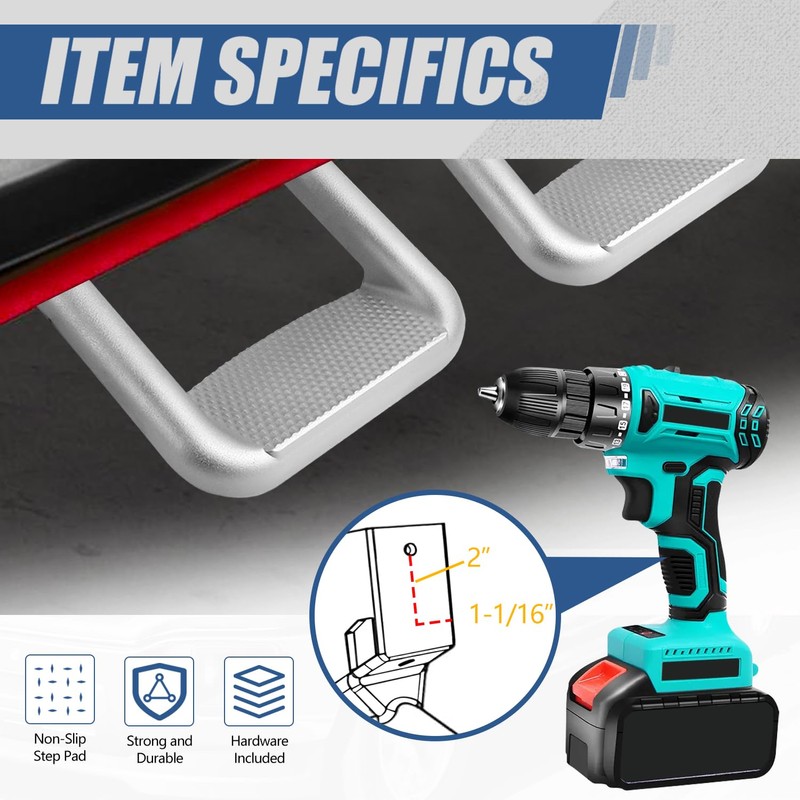 Auto Dynasty 1 Inches Universal Side Step with Mounting Brackets
