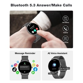 SOUYIE 2025 Smart Watches for Men Women, with Bluetooth Make/Answer Call, 1.43" AMOLED Display Fitness Tracker, Heart Rate/SpO2/Sleep Monitor, 100+ Sports Modes, IP67 Waterproof Smartwatch for Android iPhone