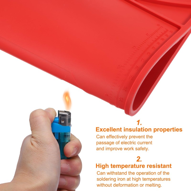 HARFINGTON Soldering Mat 21.7"x15" Silicone Magnetic Soldering Repair Mat Heat